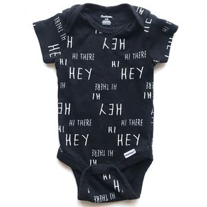 Gerber Black Hi Hey There Onesie Size 0-3 Mo